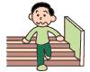 階段を降りる男性のイラスト