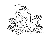 白菜を手で押さえ、根の部分に包丁を入れているイラスト