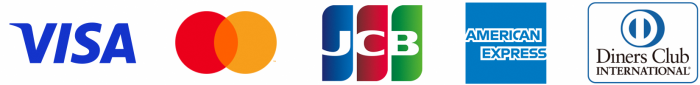 クレジットカード5ブランド一覧(Visa、Mastercard、JCB、American Express、Diners Club)のロゴマーク