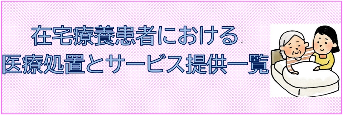 在宅療養患者における医療処置とサービス提供一覧