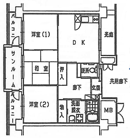3DKの住宅間取り図1 詳細は以下