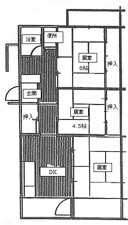3DKの住宅間取り図 詳細は以下