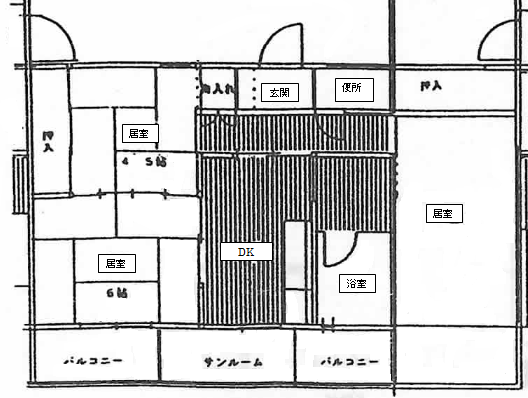 3DK中の住宅間取り図 詳細は以下