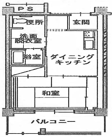 1DK(4号棟)の住宅間取り図 詳細は以下