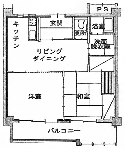 2LDK(4号棟)の住宅間取り図 詳細は以下