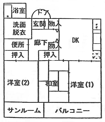 3DK(小)の住宅間取り図 詳細は以下