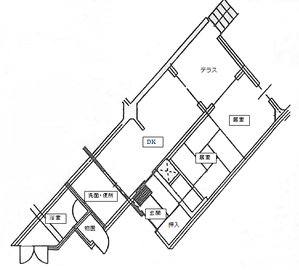 2DKの住宅間取り図2DKの住宅間取り図 詳細は以下