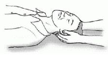 寝た姿勢で、頭を両手で支えられている男性のイラスト
