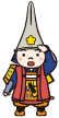 左手を額にあて、遠くを眺めるようなしぐさをしている利長くんのイラスト