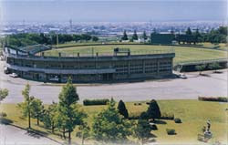 大型スタンドが併設されている野球場の写真