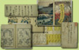 中央図書館所蔵の古文書、古典籍、古絵図等の文献を並べた写真