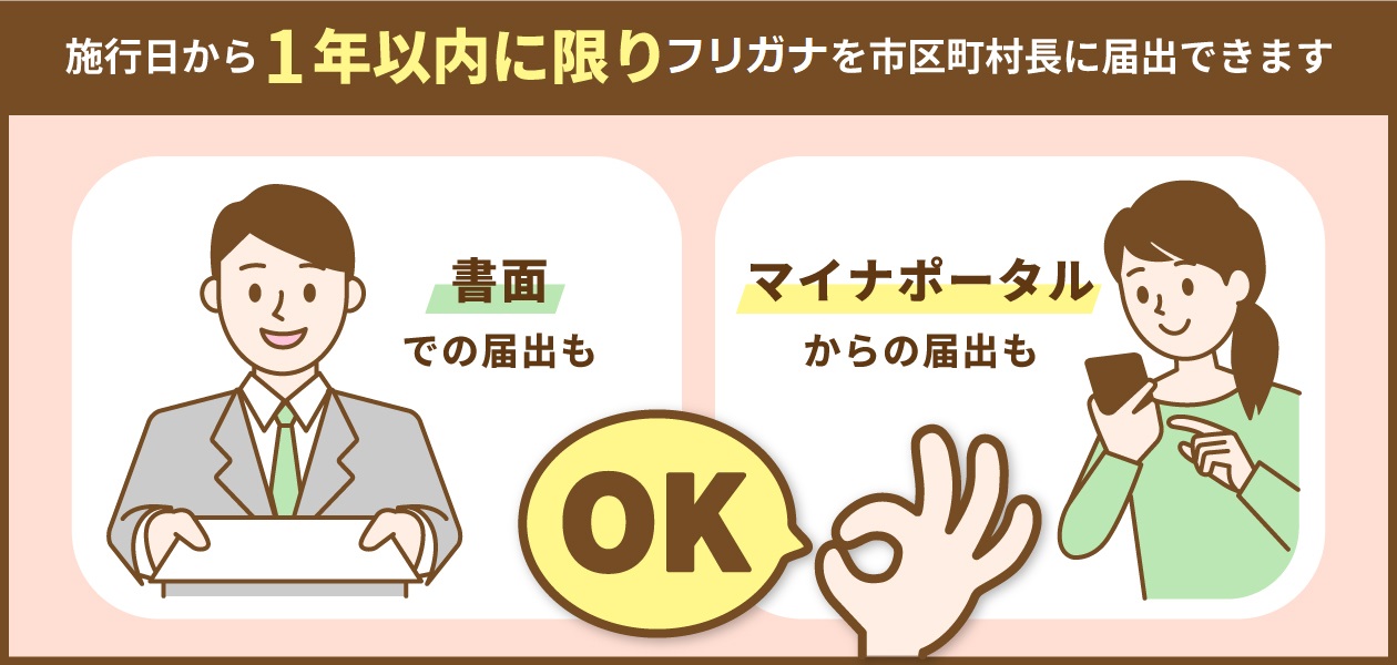フリガナ届