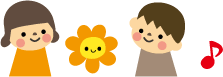 子どもと花の絵