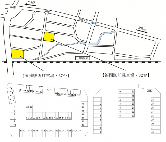 福岡駅周辺市営駐車場の地図