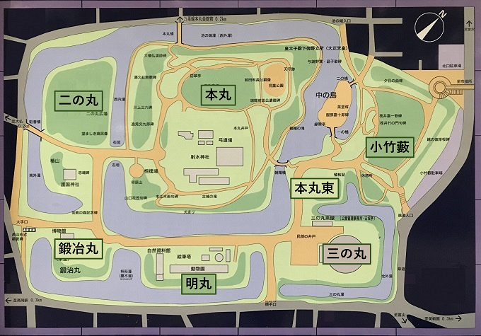 古城公園案内図詳細は以下