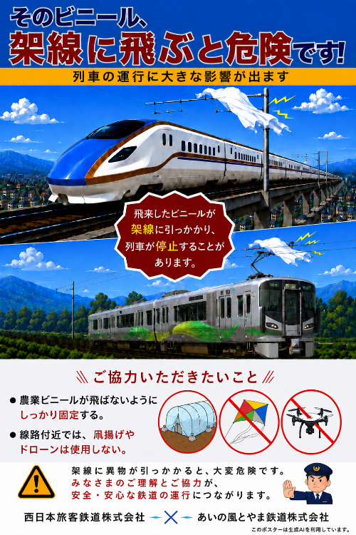 チラシ（強風による飛来物防止にご協力ください）