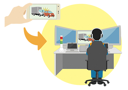 映像を受信している様子